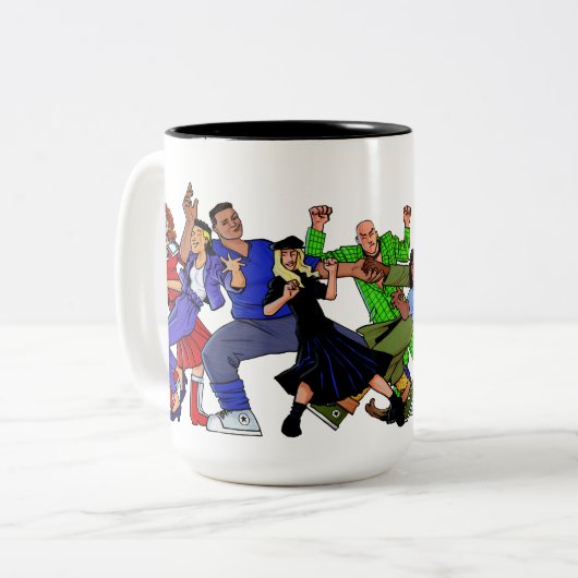 Falsch verbrachte Jugendliche Dance-a-thon Zwei-To Zweifarbige Tasse (Vorderseite Links)