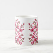 Falsche 3D-bestickte Sakura-Zweig-Illustration Kaffeetasse (Mittel)