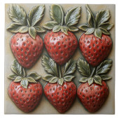 Falsche 3D glasierte italienische Erdbeeren Fliese (Vorderseite)