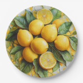Falsche 3D sizilianische Zitronen Pappteller (Vorderseite)