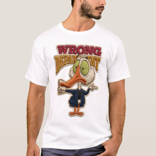 Falsche Abteilung Lustiger Vogel Stickpatch Gesche T-Shirt