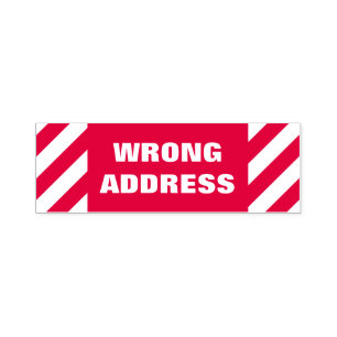 "FALSCHE ADRESSE", die GummiBriefmarke Selbst-Mit Permastempel