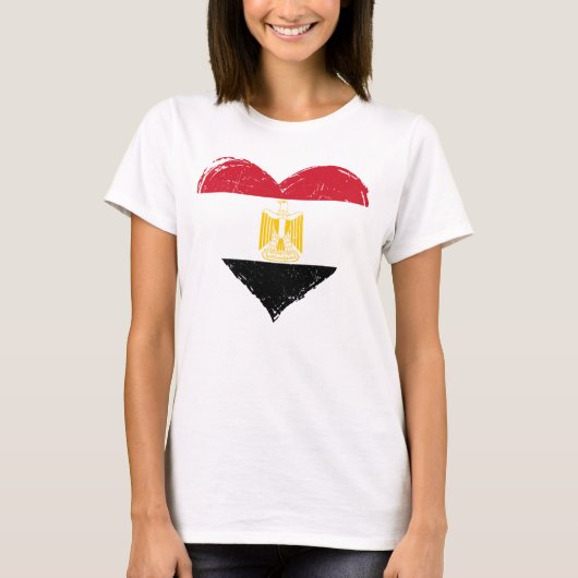 Falsche ägyptische Flagge Herz Frauen weiß T-Shirt (Vorderseite)