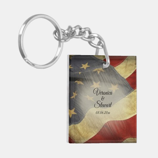 Falsche amerikanische Flagge Schlüsselanhänger (Vorderseite links)