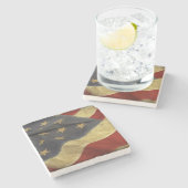 Falsche amerikanische Flagge Steinuntersetzer (Seitenansicht)