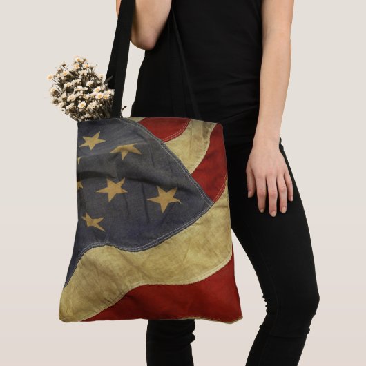 Falsche amerikanische Flagge Tasche (Von Nahem)