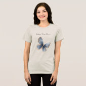 Falsche Blaue Denim Schmetterling Tri-Blend Shirt (Vorderseite voll)