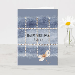 Falsche Blue Jeans Kaffee Creme Libelle Geburtstag Karte