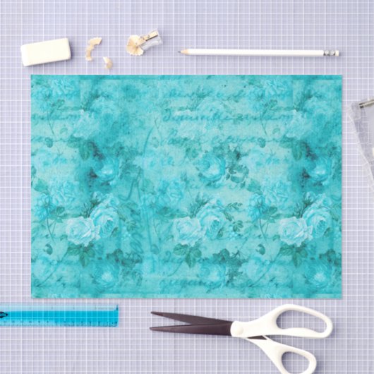 Falsche Blue-Rose-Collage Seidenpapier (Handwerk)