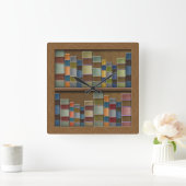 Falsche Book Shelf Book Spines Library Quadratische Wanduhr (Zuhause)