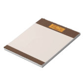 Falsche Braunledertextur mit Goldfolienbanner Notizblock (Rotiert)