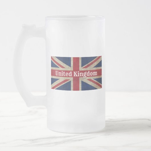Falsche britische Flagge Mattglas Bierglas (Links)