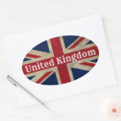 Falsche britische Flagge Ovaler Aufkleber (Umschlag)