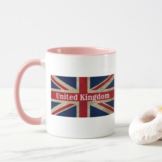 Falsche britische Flagge Tasse (Mit Donut)