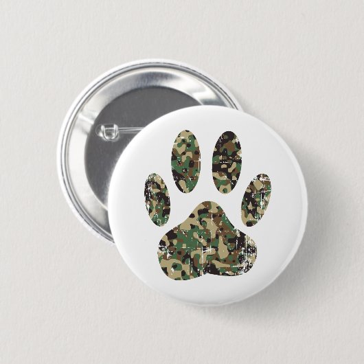Falsche Camouflage Dog Paw Print Button (Vorne & Hinten)