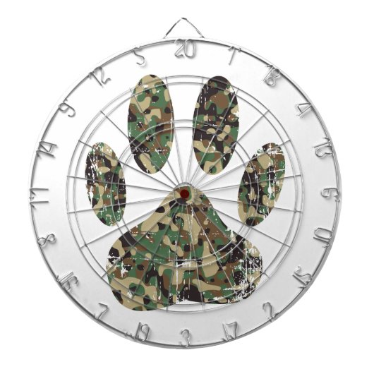 Falsche Camouflage Dog Paw Print Dartscheibe (vorne)
