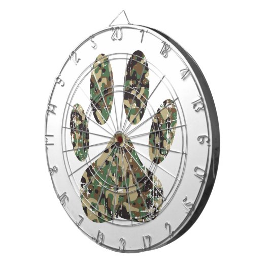 Falsche Camouflage Dog Paw Print Dartscheibe (Vorderseite rechts)