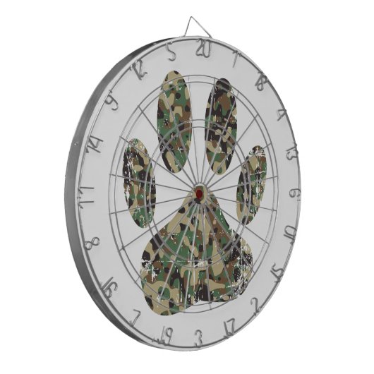 Falsche Camouflage Dog Paw Print Dartscheibe (Vorderseite Links)