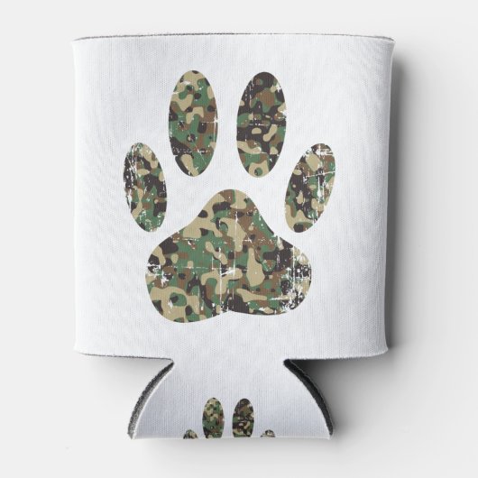 Falsche Camouflage Dog Paw Print Dosenkühler (Vorderseite)