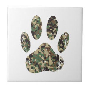 Falsche Camouflage Dog Paw Print Fliese