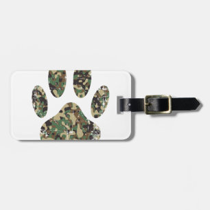 Falsche Camouflage Dog Paw Print Gepäckanhänger