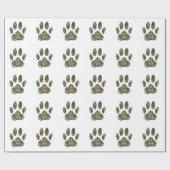 Falsche Camouflage Dog Paw Print Geschenkpapier (Flach)