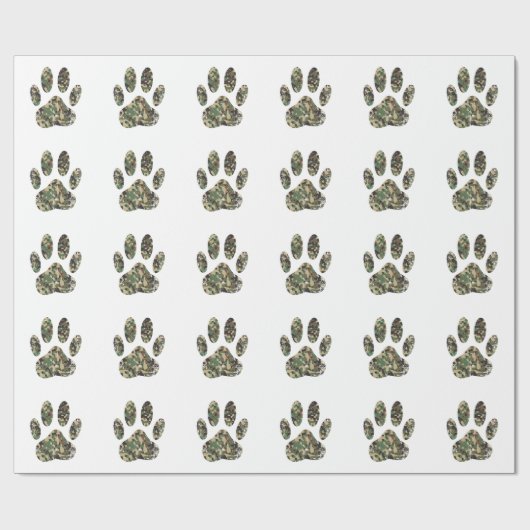 Falsche Camouflage Dog Paw Print Geschenkpapier (Flach)