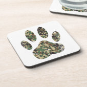 Falsche Camouflage Dog Paw Print Getränkeuntersetzer (Linke Seite)