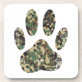 Falsche Camouflage Dog Paw Print Getränkeuntersetzer (Vorderseite)