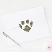 Falsche Camouflage Dog Paw Print Herz-Aufkleber (Umschlag)