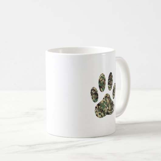 Falsche Camouflage Dog Paw Print Kaffeetasse (VorderseiteRechts)