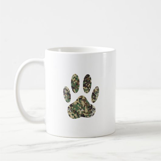 Falsche Camouflage Dog Paw Print Kaffeetasse (Links)