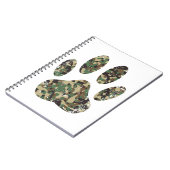 Falsche Camouflage Dog Paw Print Notizblock (Linke Seite)
