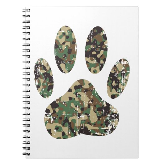 Falsche Camouflage Dog Paw Print Notizblock (Vorderseite)