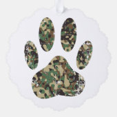 Falsche Camouflage Dog Paw Print Ornament Karte (Rückseite)