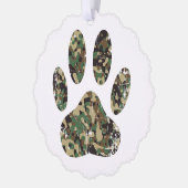 Falsche Camouflage Dog Paw Print Ornament Karte (Links)