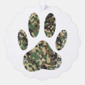 Falsche Camouflage Dog Paw Print Ornament Karte (Vorderseite)