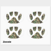 Falsche Camouflage Dog Paw Print Ovaler Aufkleber (Blatt)