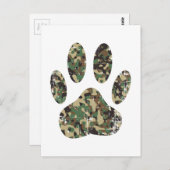 Falsche Camouflage Dog Paw Print Postkarte (Vorne/Hinten)