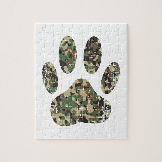 Falsche Camouflage Dog Paw Print Puzzle (Vertikal)