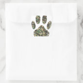 Falsche Camouflage Dog Paw Print Quadratischer Aufkleber (Tasche)