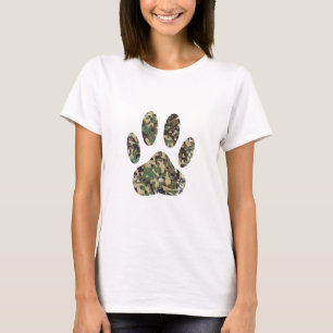Falsche Camouflage Dog Paw Print T-Shirt