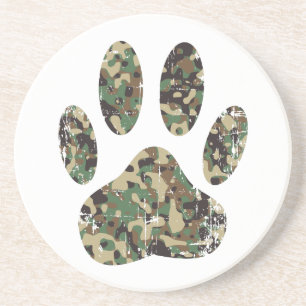 Falsche Camouflage Dog Paw Print Untersetzer