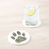 Falsche Camouflage Dog Paw Print Untersetzer (Seite)