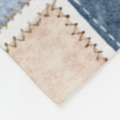 Falsche Creme Denim Blau Jean Herz Fleecedecke (Ecke)