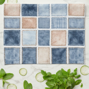 Falsche Creme-Denim-Blau-Jeans-Bridal-Shower Geschirrtuch