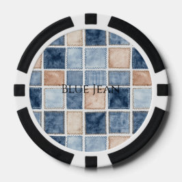 Falsche Creme-Denim-Blau-Jeans-Glitter Pokerchips