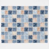 Falsche Creme-Denim-Blaujeans Fleecedecke (Vorderseite (Horizontal))