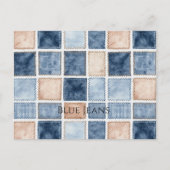 Falsche Creme-Denim-Blaujeans Postkarte (Vorderseite)