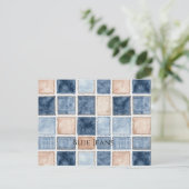 Falsche Creme-Denim-Blaujeans Postkarte (Stehend Vorderseite)